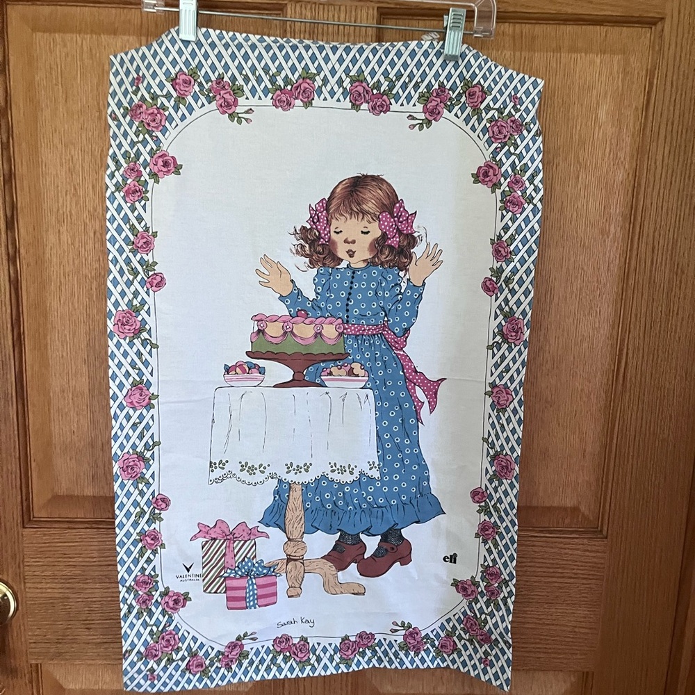 Sarah Kay vintage tea towel NWOT